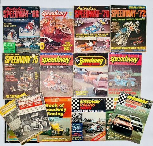 351 · AUSTRALIAN SPEEDWAY: A group of 15 vintage Australian speedway magazines including 'Australian Speedway' and 'Australian Speedway News' [Location: Sydney]