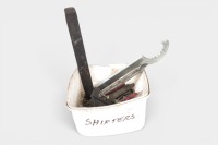 TOOLS: A selection of various hand tools, including spanners, tire levers, King Dick adjustable wrench and other tools