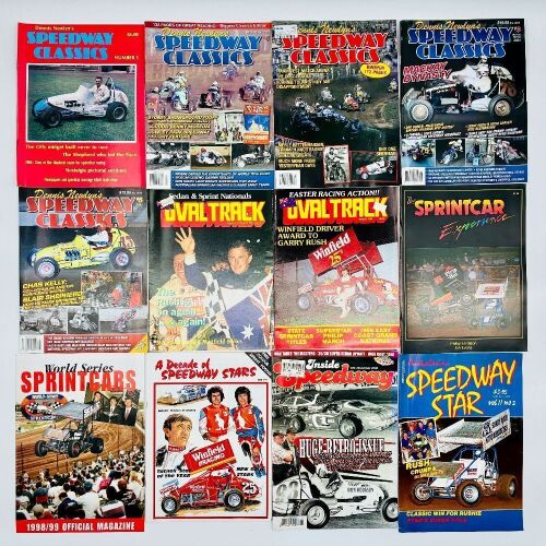 AUSTRALIAN SPEEDWAY: Twelve Australian speedway magazines including 'Speedway Classics', 'Inside Speedway' and 'Ovaltrack' [Location: Sydney]