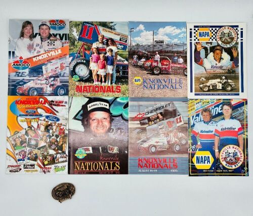 KNOXVILLE NATIONALS: Eight event programs and a limited edition 36th Annual Knoxville Nationals belt buckle [Location: Sydney]