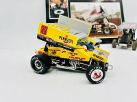 SPRINT CARS: Four 1:24 scale sprint cars by Racing Champions and GMP together with a Kasey Kahne Racing sign [Location: Sydney] - 2
