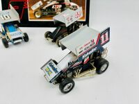 SPRINT CARS: Four 1:24 scale sprint cars by Racing Champions and GMP together with a Kasey Kahne Racing sign [Location: Sydney] - 4