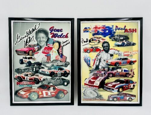 SPEEDWAY: Two autographed and framed posters, one of Gene Welch and the other of Paul Ash [Location: Sydney]