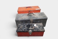 TOOL BOXES: Three vintage tool boxes each containing tools of differing sizes - 2