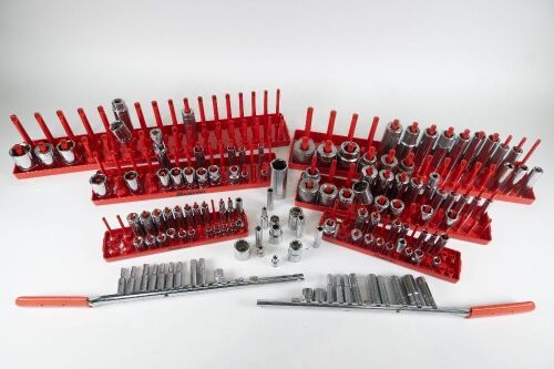396 · SNAP-ON SOCKETS: A tub of mostly assorted Snap-On branded sockets and some other sockets also
