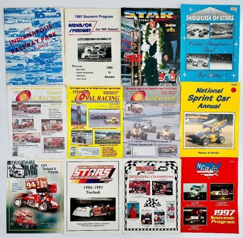 AMERICAN SPEEDWAY: Twelve publications including magazines and event programs featuring American speedway from the 1970s, 80s, and 90s [Location: Sydney]