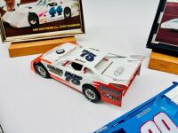DIRT LATE MODEL: Three 1:24 scale models from the Dirt Late Model series by Action Collectables and ADC together with two framed Clint Smith photos and a novelty licence plate [Location: Sydney] - 5