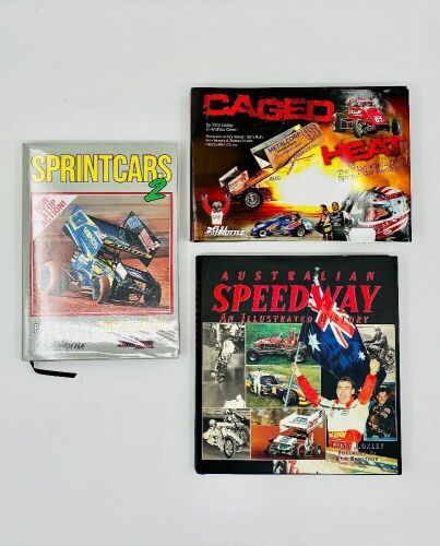 AUSTRALIAN SPEEDWAY: Three hardcover books by Tony Loxley including 'Caged Heat: The Wild World of Sprint Car Racing', 'Australian Speedway: An Illustrated History' and 'Sprintcars 2' [Location: Sydney]