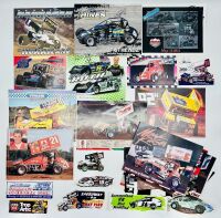 SPEEDWAY: A group of race team and driver flyers including six signed items together with seven speedway stickers [Location: Sydney]