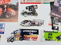 SPEEDWAY: A group of race team and driver flyers including six signed items together with seven speedway stickers [Location: Sydney] - 15