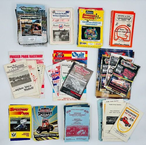 AUSTRALIAN SPEEDWAY PROGRAMS: A large group of event programs from various Australian speedways [Location: Sydney]