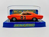 DUKES OF HAZZARD: A 1:32 scale slot car by Scalextric of the 1969 Dodge Charger 'General Lee' from the Dukes of Hazzard with original display case [Location: Sydney]