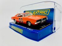 DUKES OF HAZZARD: A 1:32 scale slot car by Scalextric of the 1969 Dodge Charger 'General Lee' from the Dukes of Hazzard with original display case [Location: Sydney] - 2