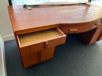 DESK: A large circa 1940s timber desk, understood to have been removed from a bank, with emergency buttons fitted [UPDATED PHOTOS] - 2
