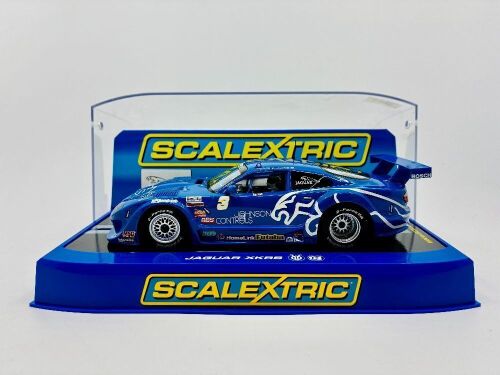 171c · JAGUAR: A 1:32 scale slot car by Scalextric of the Rocket Motorsports Jaguar XKRS with original display case [Location: Sydney]