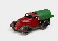 PUSH TRUCK: A circa 1930s small tinplate push truck toy, possible German made, 14cm long