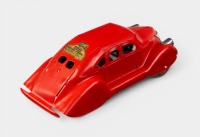 MYSTERY CAR: A fine circa 1930s Louis Marx & Company (USA) tinplate clockwork (push down - no key) 'Mystery Car' in Lincoln Zephyr style, 24cm long - 2