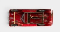 MYSTERY CAR: A fine circa 1930s Louis Marx & Company (USA) tinplate clockwork (push down - no key) 'Mystery Car' in Lincoln Zephyr style, 24cm long - 3