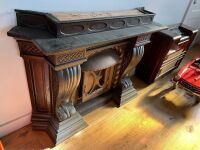 FIRE SURROUND: An impressive late 19th/early 20th Century pressed Copper & Brass fire place mantel and surround, loose and not affixed to wall [UPDATED PHOTOS] - 4