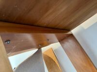TABLE: A modern bespoke solid timber large table, believed to be Spotted Gum, 240cm long, 90cm wide, 75cm high [UPDATED DESCRIPTION] - 5