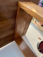 TABLE: A modern bespoke solid timber large table, believed to be Spotted Gum, 240cm long, 90cm wide, 75cm high [UPDATED DESCRIPTION] - 6