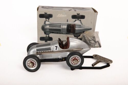 SCHUCO: A Schuco wind-up 1936 Mercedes-Benz 'Silver Arrow' racing car toy in box
