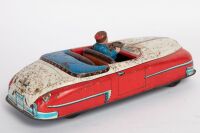 MODERN TOYS: A c1950-60s Modern Toys (Japan) tinplate open top car with driver, 23cm long - 4