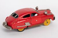 FRICTION CAR: A c1950s Japanese made tinplate friction US style car, 20cm long - 4