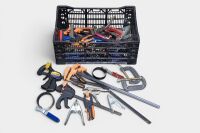 CLAMPS: A tray of assorted clamps of different styles & sizes
