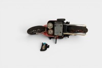 TOKYO PLAYTHING SHOKAI: A large c1960s -1970s Tokyo Plaything Shokai (Japan) tinplate battery Honda World Grand-Prix Roadrace racing motorcycle, 26cm long - 3