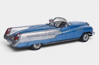 CRAGSTAN TOYS: A large c1950s Cragstan Toys (USA) tinplate friction Continental Super Special car toy with driver, 35cm long - 2