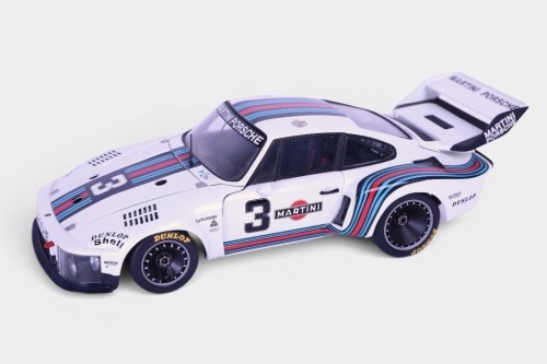 PORSCHE: A highly detailed c1999 Exoto Racing Legends 1:18 scale Porsche 934/935 in Martini livery, with opening parts