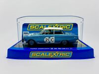 FORD CORTINA: A 1:32 scale slot car by Scalextric of the Ford Cortina GT MK1 driven by Ian and Leo Geoghegan in the 1964 Bathurst 500, complete with original display case [Location: Sydney]