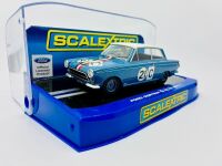 FORD CORTINA: A 1:32 scale slot car by Scalextric of the Ford Cortina GT MK1 driven by Ian and Leo Geoghegan in the 1964 Bathurst 500, complete with original display case [Location: Sydney] - 2