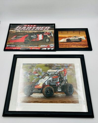 SPEEDWAY: Three framed speedway photos [Location: Sydney]