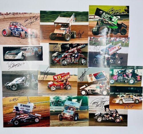 403 · AUTOGRAPHED PHOTOS: A group of 14 autographed speedway photos [Location: Sydney]