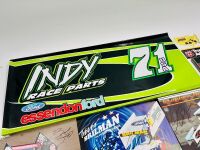 SPRINT CARS: A group of sprint cars items including part of a sprint cars top wing, seven autographed photos, a medal and a group of stickers [Location: Sydney] - 2