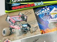 SPRINT CARS: A group of sprint cars items including part of a sprint cars top wing, seven autographed photos, a medal and a group of stickers [Location: Sydney] - 7