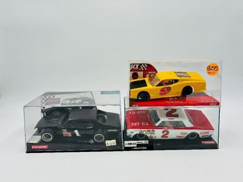 SLOT CARS: Three 1:32 scale slot cars, unknown model builders [Location: Sydney]