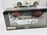 SLOT CARS: Four 1:32 scale slot cars including a BMW Z4 GT3 by Scaleauto, a Mercedes-Benz SLS GT3 by Scaleauto, a Porsche 911 993 by Spirit and a Saleen S7 [Location: Sydney] - 2
