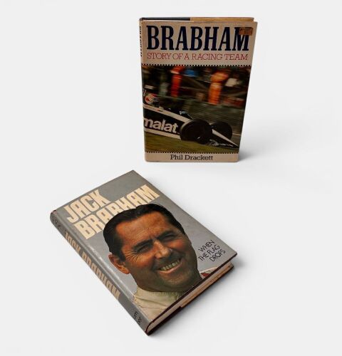 JACK BRABHAM: A pair of hardcover books including one signed by Jack Brabham [Location: Sydney]