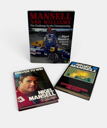 NIGEL MANSELL: A group of three hardcover books, two signed by Nigel Mansell [Location: Sydney]