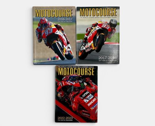 313 · MOTOCOURSE: A group of three hardcover annuals plus a book 'Motorcycle Grand Prix World' [Location: Sydney]