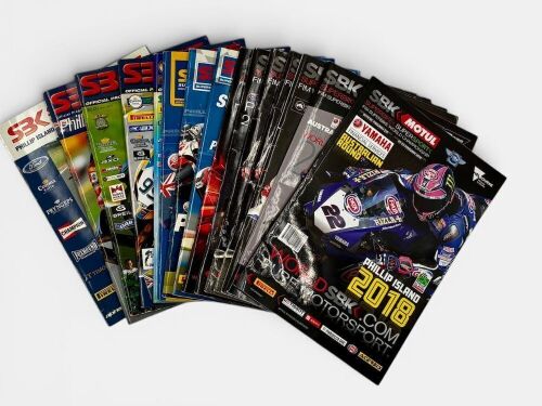 314 · SUPERBIKE PROGRAMMES: A collection of race programmes for the Superbike World Championship round at Phillip Island, 1998-2018 [Location: Sydney]
