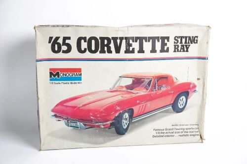 CORVETTE: A Monogram 1:8 scale 1965 Corvette Stingray model kit in box