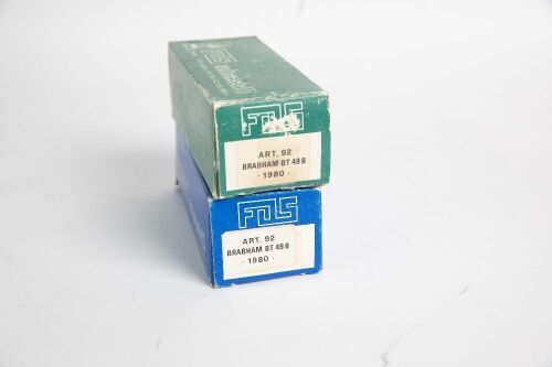 FDS AUTOMODELLI: Two FDS Automodelli Brabham F1 metal, 1:43 scale model kits in boxes