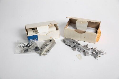 MODEL KITS: Two white metal 1:43 scale model kits in boxes