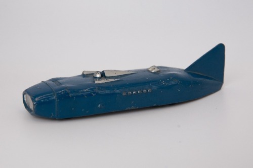 DINKY TOYS: 23s Streamlined Racing Car (Thunderbolt) Blue/Silver 1948-54