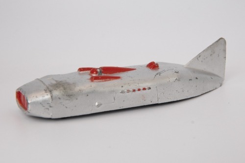 DINKY TOYS: 23s Streamlined Racing Car (Thunderbolt) 1948-54 Silver/Red