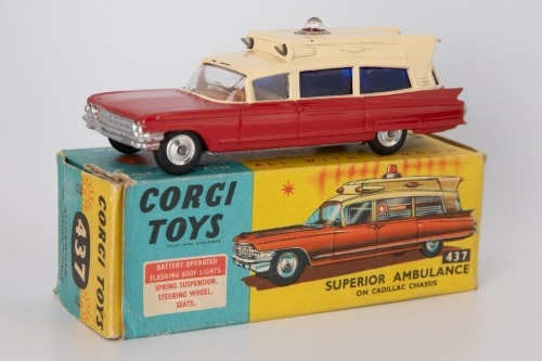 CORGI TOYS: 437 Superior Ambulance on Cadillac Chassis 1962-65